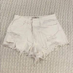 White denim, cutoff shorts